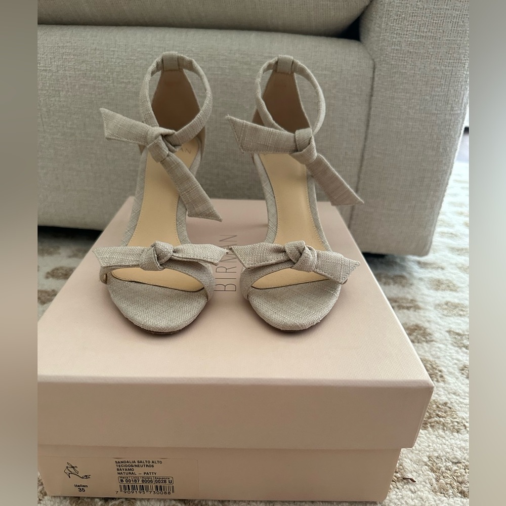 Alexandre Birman Patty Heels in Linen Size 5 / 35